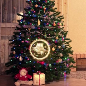 БОЛЬШОЙ ВИТРАЖ 3D СВЕТОДИОДНЫЕ СВЕТИЛЬНИКИ КОЛОКОЛЬЧИКИ 24СМ