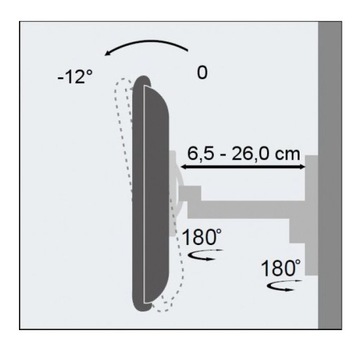 НАСТЕННОЕ КРЕПЛЕНИЕ ДЛЯ LED/ЖК-ТВ 19–37 ДЮЙМОВ, поворотное