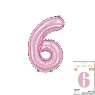 Ogromne Balony Różowy Cyfra 6 Urodzinowe 100CM !!