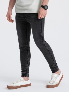 Spodnie męskie jeansowe JOGGER SLIM FIT grafitowe V2 OM-PADJ-0134 M