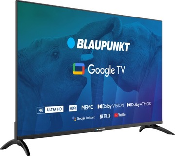 BLAUPUNKT 50-ДЮЙМОВЫЙ LED 4K UHD GOOGLE TV DOLBY ATMOS HDR WIFI SMART
