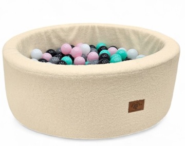 Suchý bazén s míčky – pěnový Beránek Boucle Béžový – 200 kuliček – 7 cm.