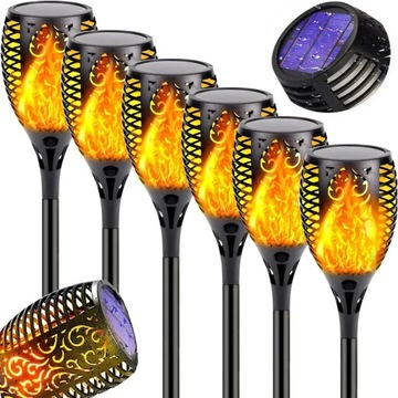 СВЕТОДИОДНЫЙ СОЛНЕЧНЫЙ ФАКЕЛ ЛАМПА ПЛАМЯ ОГОНЬ 6 ШТ. ЭКО