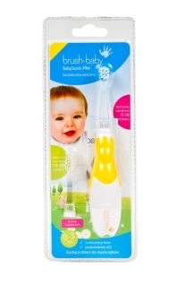 Brush Baby Szczoteczka soniczna dla dzieci 0-3 lat, żółta