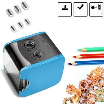 ЭЛЕКТРИЧЕСКИЕ ТОЧИЛКИ ДЛЯ КАРАНДАШЕЙ АВТОМАТИЧЕСКАЯ ТОЧИЛКА +6 ЛЕЗВИЙ В ПОДАРОК