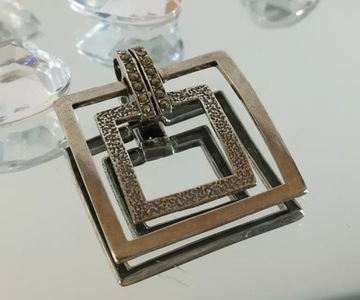 ELEGANCKA SREBRNA ZAWIESZKA KWADRAT 9,28GR 925PR