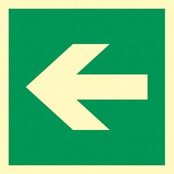 Znak: Kierunek drogi ewakuacyjnej - strzałka prosta ISO 7010 - Płyta foto,