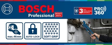 SANITARNY KLUCZ NASTAWNY SZCZYPCE DO RUR 250 mm BOSCH