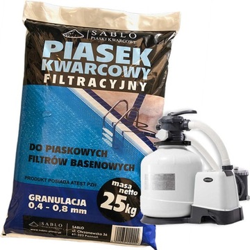 PIASEK POMPY BASENOWEJ PIASKOWEJ KWARCOWY PZH 25kg