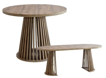 okrągły, modernistyczny stół fi 100 cm, rozkładany