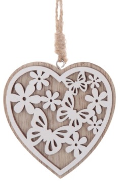 SERCE OZDOBNE DREWNIANA ZAWIESZKA DEKORACJA