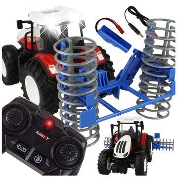 TRAKTOR ZDALNIE STEROWANY CIĄGNIK + WAŁ ROLNICZY MASZYNA ROLNICZA R/C 1:24