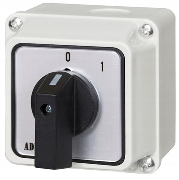 ŁĄCZNIK KRZYWKOWY 16A 0-1 1F W OBUDOWIE IP65