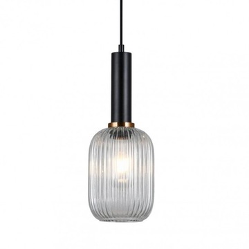 ITALUX ANTIOLA PND-5588-1M-BK+CL LAMPA WISZĄCA NOWOCZESNA SZKLANY KLOSZ