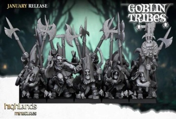 Swamp Goblin with Pikes - Highlands Miniatures Oldhammer Unit 10 modeli