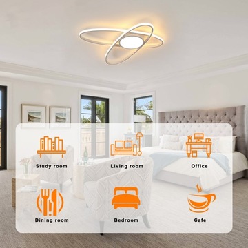 Примечаемая потолочная лампа светодиодная лампа Plafon White Ring Pilot для гостиной 40 Вт