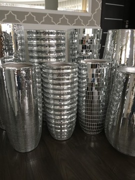 Гламурный зеркальный вазон с крышкой для гостиной XXL 003