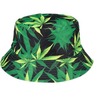 Zielony kapelusz dwustronny bucket hat wędkarski modny kap-h-1 zielony