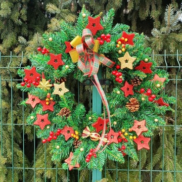 БОЛЬШОЙ РОЖДЕСТВЕНСКИЙ ВЕНОК XXL 60 СМ С ПОДСВЕТКОЙ