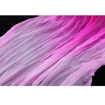 Шелковый бамбуковый веер для танца живота, длина 1,8 м, 1 пара (лев+прав) 6 цветов Белый + розовый