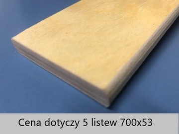 Listwy sprężynujące do stelaża 700x53x8 zestaw 5 szt
