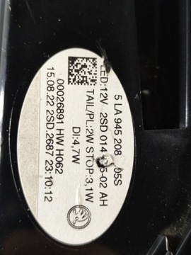 SKODA ENYAQ IV ELEKTR. PRAVÝ ZADNÍ PRAVÁ SVĚTLO W BLATNÍK ORIG. PALCŮ
