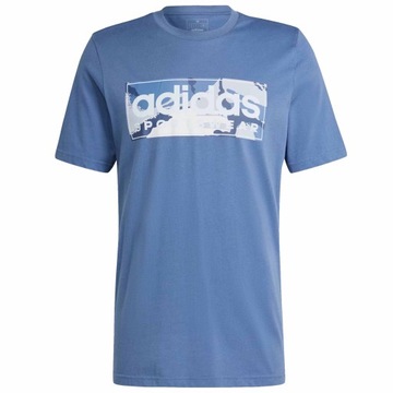 ADIDAS CAMO IR5834 T-SHIRT MĘSKA KOSZULKA BAWEŁNIANA NIEBIESKA