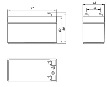 АККУМУЛЯТОР AGM НЕОБСЛУЖИВАЕМЫЙ АККУМУЛЯТОР TECHNOCELL TC 1,2 Ач 12 В TC1.2-12 1,2-12
