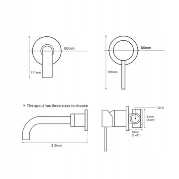 Смеситель для ванны скрытого монтажа MATT COPPER - Комплект