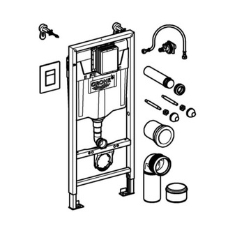 STELAŻ PODTYNKOWY GROHE WC + PRZYCISK CHROM START