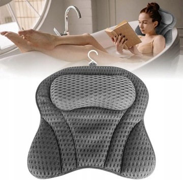 ПОДУШКА ДЛЯ ВАННЫ С ПРИСОСАМИ, СЕРЫЙ