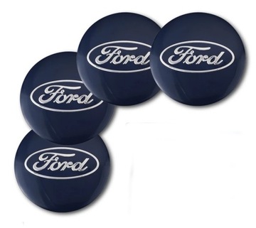FORD 4szt. NAKLEJKI EMBLEMATY LOGO 56mm ALUMINIOWE