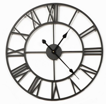 Zegar ścienny metalowy czarny 60 cm LOFT VINTAGE