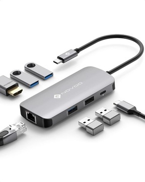 STACJA DOKUJĄCA NOVOO R7 PRO 7 W 1 USB 3,0 HDMI 7 PORTÓW ETHERNET ADAPTER
