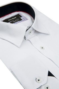 KOSZULA MĘSKA BIAŁA KLASYCZNA ELEGANCKA SLIM: XXL
