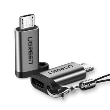 Переходник Ugreen с USB Type C на micro USB, серый
