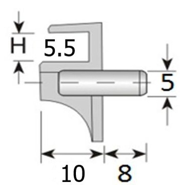 ПОДДЕРЖКА ДЛЯ СТЕКЛЯННЫХ ПОЛОК 100 шт.
