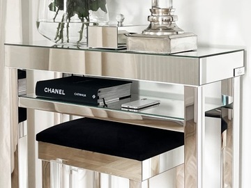 Зеркальная консоль с полкой, хромированная рама BOOKLYN I