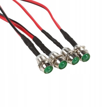 KONTROLKA LAMPKA KONTROLNA LED 12V ZIELONY 4SZT