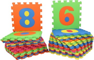 Ogromna Mata Edukacyjna Literki Cyferki Puzzle 86 elementów Alfabet Zamek