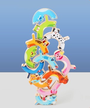 KLOCKI DREWNIANE WIEŻA ZRĘCZNOŚCIOWA UKŁADANKA