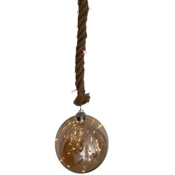 СТЕКЛЯННЫЙ ШАР, СВЕТЯЩИЕСЯ РОЖДЕСТВЕНСКИЕ УКРАШЕНИЯ, ВЕРЕВКА.