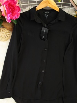 NEW LOOK Koszula damska NOWA czarna elegancka lekko dłuższy tył r. S 36