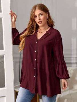 SHEIN PLUS SIZE KOSZULA BORDOWA GŁADKA 44 1V7C