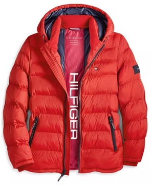 Tommy Hilfiger pikowana zimowa kurtka męska Quilted czerwona L