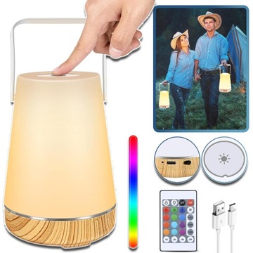 LAMPKA NOCNA LED, DOTYKOWA, ŚCIEMNIANA, ŁADOWANA PRZEZ USB Z FUNKCJĄ TIMERA