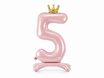 Balony cyfry stojące 5, korona
