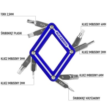 ROCKBROS ВЕЛОСИПЕД ГАЕЧНЫЙ КЛЮЧ НАБОР 8 ФУНКЦИЙ МУЛЬТИИНСТРУМЕНТ 8IN1 КЛЮЧ КОЛЬЦО ШЕСТИГРАННИК