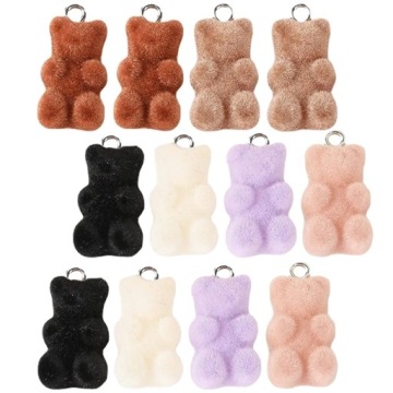 12 шт. зі смоли шармів у формі ведмедика для виготовлення сережок і намист