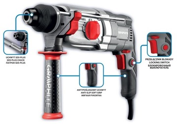 ГРАФИТОВЫЙ МОЛОТОК SDS+ ударный 3.4J 900Вт 4 функции ДРЕЛЬ 58G539